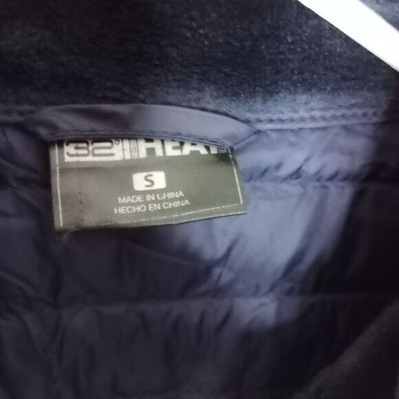 32 Degrees Heat Polar Fleece Puffer Jacket Lghtwght Full Zip Mock Neck Coat Smll - Picture 7 of 9